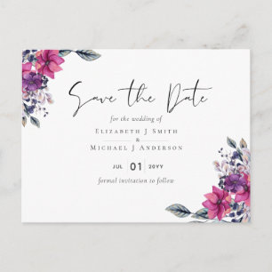 Fuchsia Dreams SAVE THE DATE POSTCARD