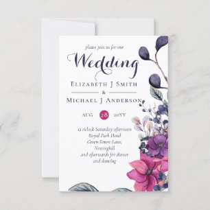 Fuchsia Dreams Wedding Invitation with Env SMALL