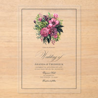 Fuchsia, Emerald Green, and Black Floral Wedding