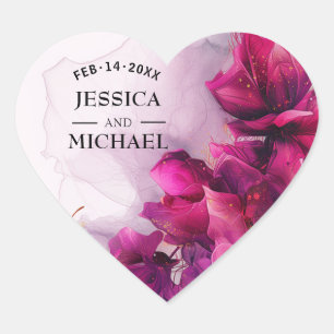 💗 Fuchsia Enchantment: Watercolor Heart Sticker