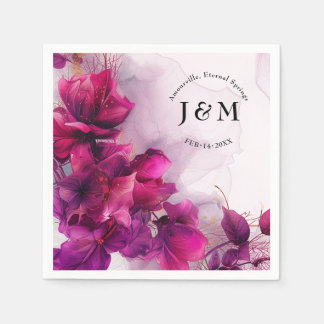 Fuchsia Enchantment: Watercolor Napkin