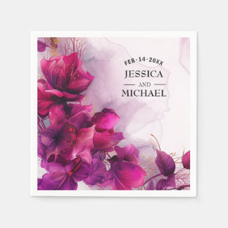 Fuchsia Enchantment: Watercolor Napkin