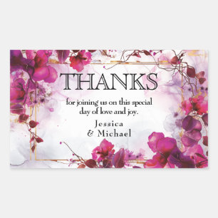 💗 Fuchsia Enchantment: Watercolor  Rectangular Sticker