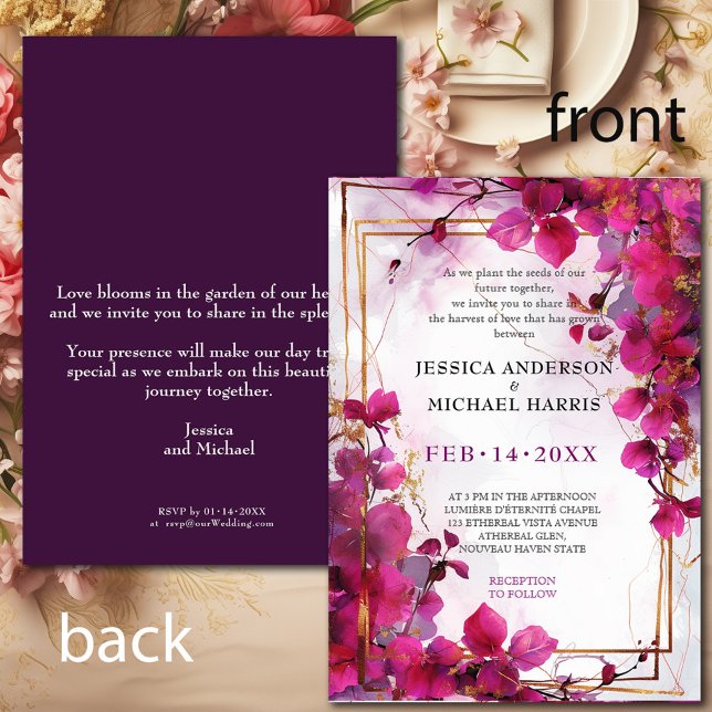 Fuchsia Enchantment: Watercolor Wedding Invitation (Fuchsia Enchantment: Watercolor Wedding Invitation)