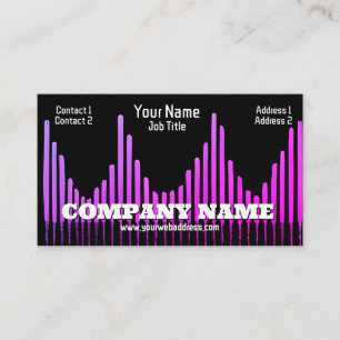 Fuchsia Equalizer Bars Waves Audio Sound DJ  Business Card