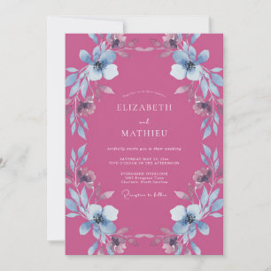 Fuchsia Ethereal Bloom Wedding Invitation