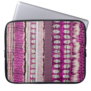 Fuchsia Ethnic Border Abstract Laptop Sleeve