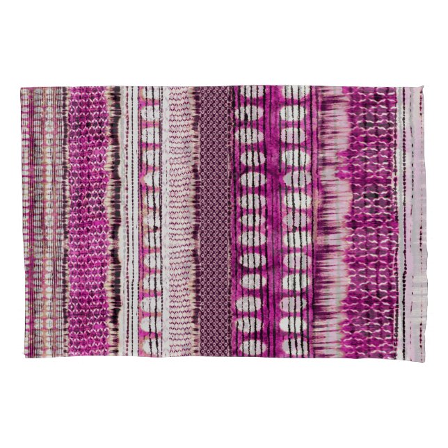 Fuchsia Ethnic Border Abstract Pillowcase (Front)
