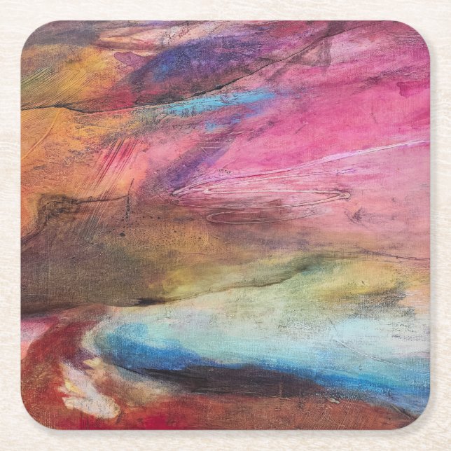 Fuchsia Expression Square Paper Coaster (Front)
