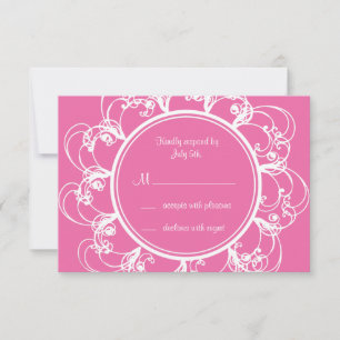 Fuchsia Fancy Floral RSVP Card