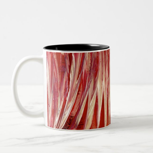 Fuchsia Feather Fringe Two-Tone Coffee Mug (Left)