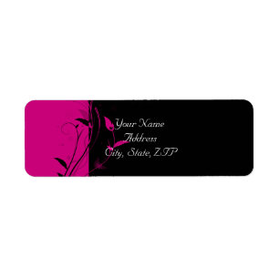 Fuchsia Filigree Wedding Return Address Label