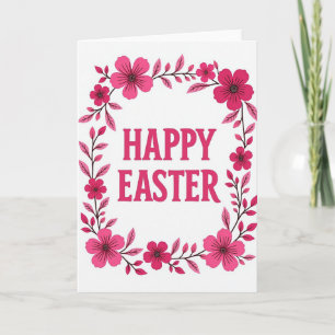 Fuchsia Floral Easter Card