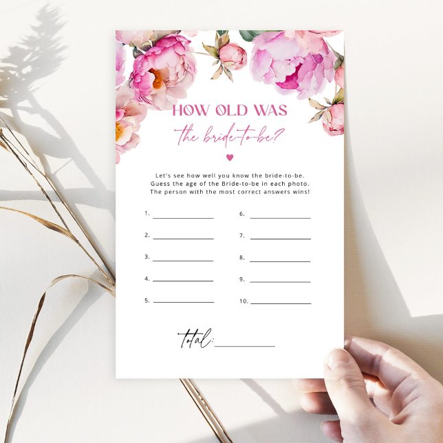 Fuchsia floral How old was the bride to be game (Creator Uploaded)