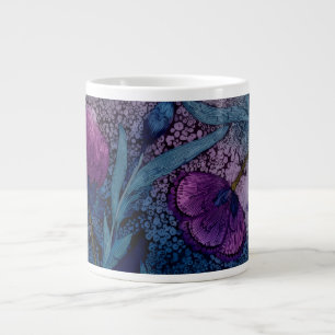 Fuchsia floral large coffee mug