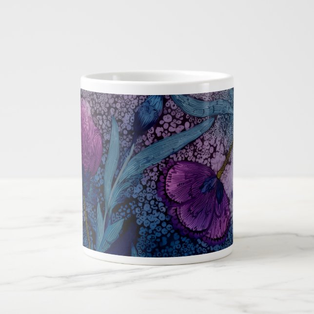 Fuchsia floral large coffee mug (Front)