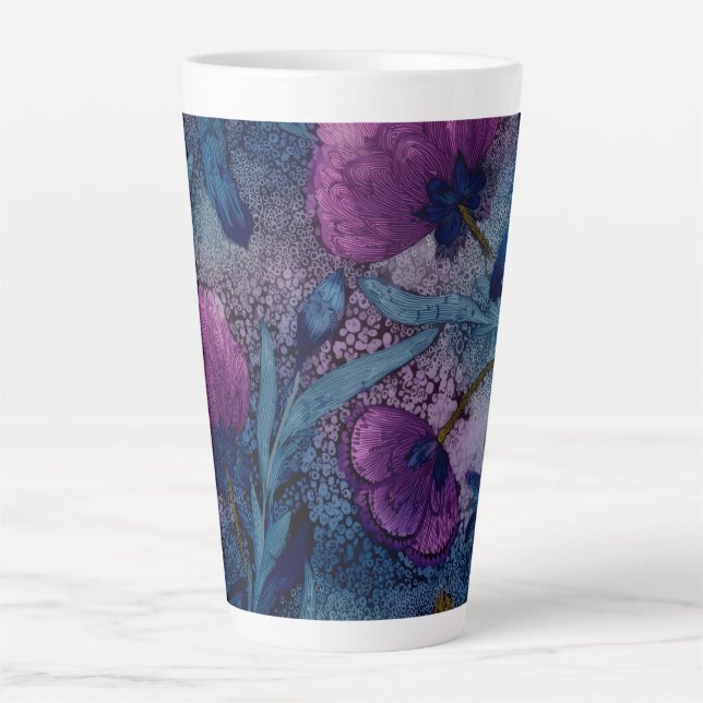 Fuchsia floral latte mug (Front)