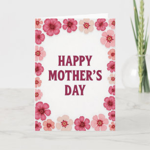 Fuchsia Floral Mothers Day Card