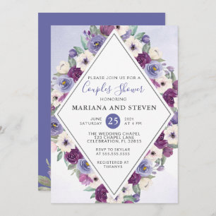 Fuchsia Floral Wedding Couples Shower Invitation