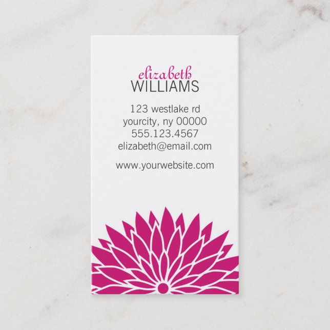 Fuchsia Flower Business Card (Front)