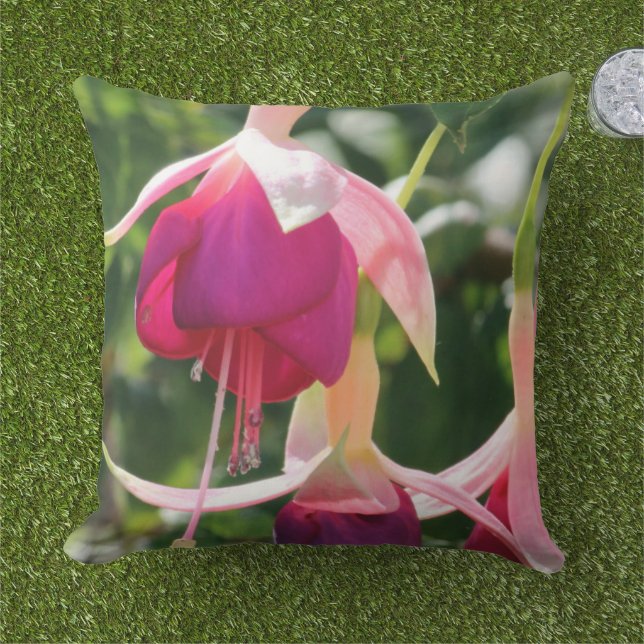 Fuchsia Flower Cushion (Grass)