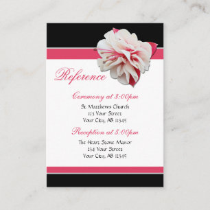 Fuchsia Flower Pink & Black Guest Reference Cards