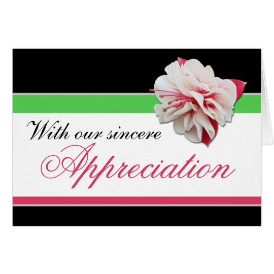 Fuchsia Flower Pink, Green & Black Thank You Card