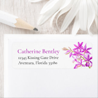 Fuchsia flower pink wedding reply address label return address label