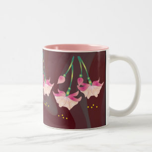 FUCHSIA FLOWERS by SHARON SHARPE Two-Tone Coffee Mug