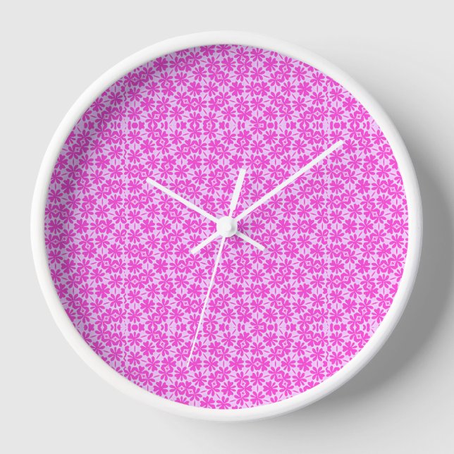 Fuchsia Flowers Clock (Front)
