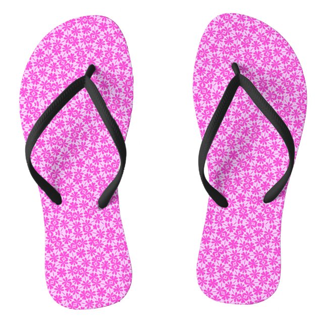 Fuchsia Flowers Thongs (Footbed)