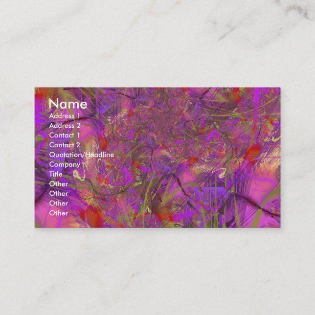 Fuchsia Fractal Art Business Card (Front)