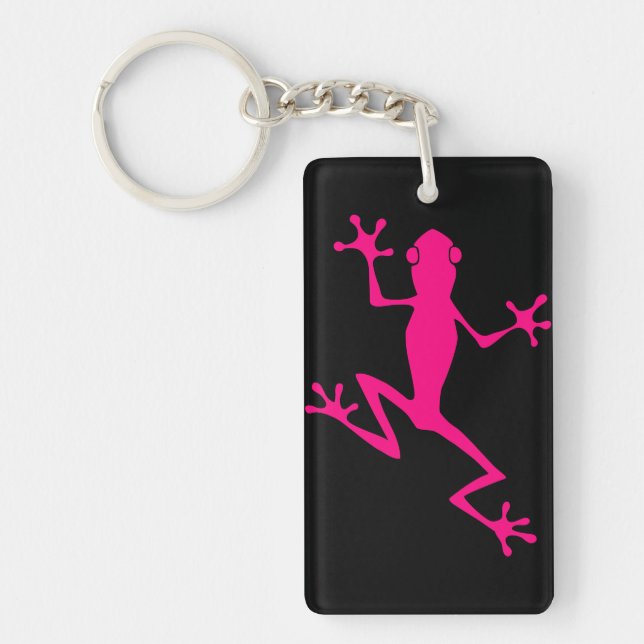 Fuchsia frog key ring (Front)