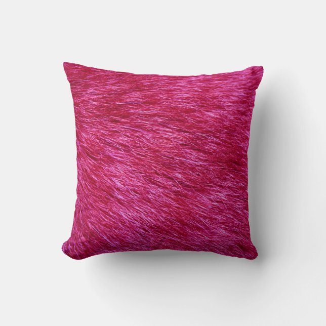 Fuchsia Fur Look Cushion (Front)