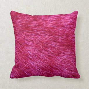 Fuchsia Fur Look Cushion