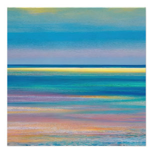 "Fuchsia Fusion" Abstract Seascape Poster