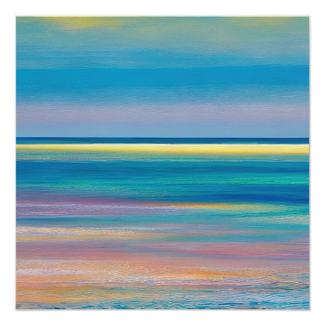 "Fuchsia Fusion" Abstract Seascape Poster (Front)