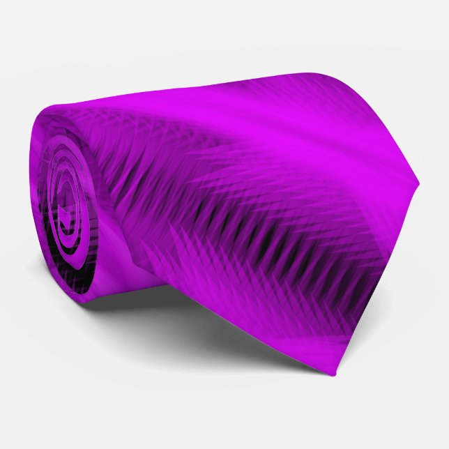 Fuchsia Futuristic Abstract Diagonal Pattern Art Tie (Rolled)