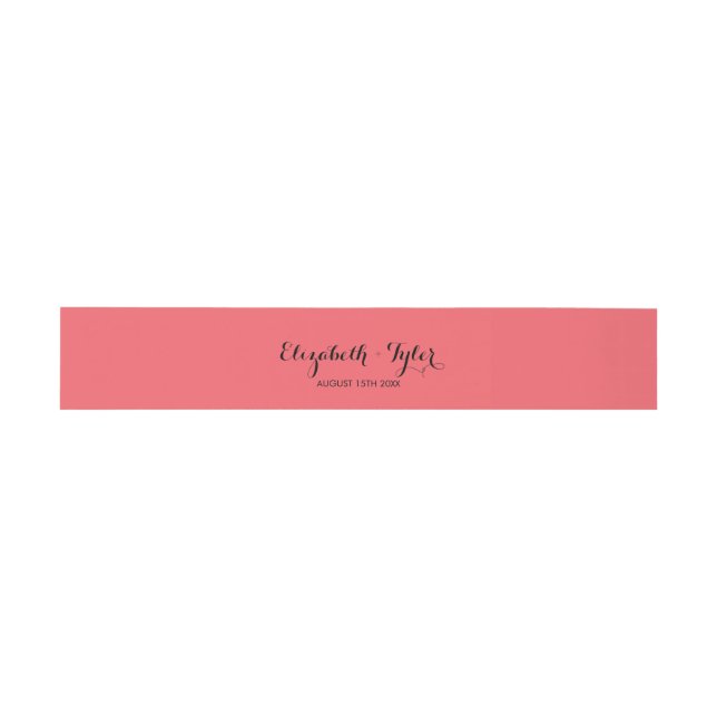 Fuchsia Garden Roses - Invitation belly band (Flat)