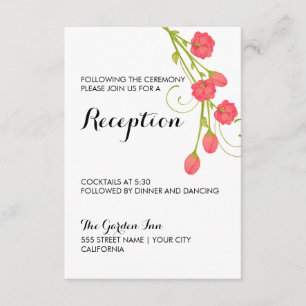 Fuchsia Garden Roses - Reception Card
