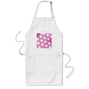 Fuchsia geometric pattern long apron