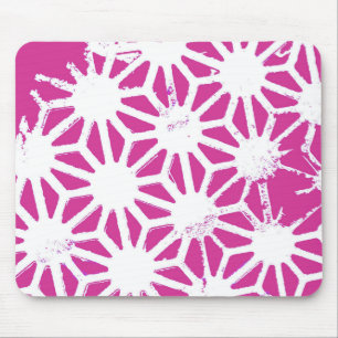 Fuchsia geometric pattern mouse pad
