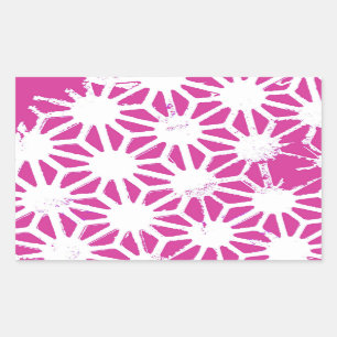 Fuchsia geometric pattern rectangular sticker