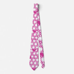 Fuchsia geometric pattern tie
