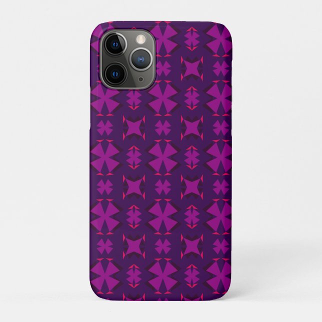 Fuchsia Geotech: A Vibrant Abstract Geometric Text Case-Mate iPhone Case (Back)