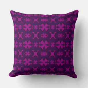 Fuchsia Geotech: A Vibrant Abstract Geometric Text Cushion