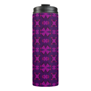 Fuchsia Geotech: A Vibrant Abstract Geometric Text Thermal Tumbler