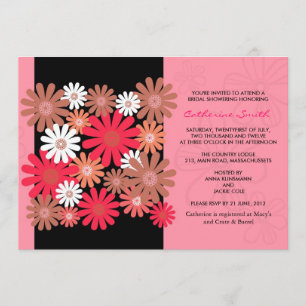 Fuchsia Gerber Daisy Bridal Shower Invitation