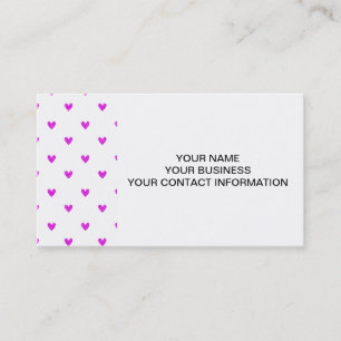 Fuchsia Glitter Hearts Pattern Business Card