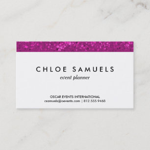 Fuchsia Glitter Look Hot Pink Sparkle Print Business Card